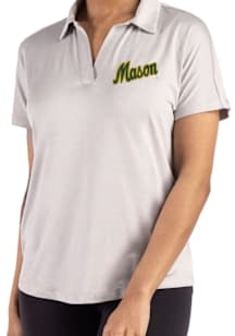 Cutter and Buck George Mason University Womens Grey Vault Coastline Short Sleeve Polo Shirt