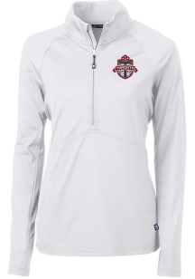 Cutter and Buck Toronto FC Womens White Adapt Eco Qtr Zip Pullover