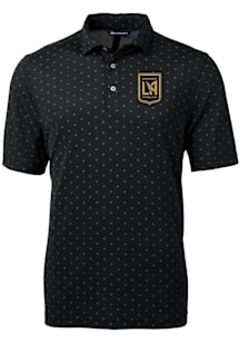 Cutter and Buck Los Angeles FC Mens Black Virtue Eco Pique Tile Short Sleeve Polo