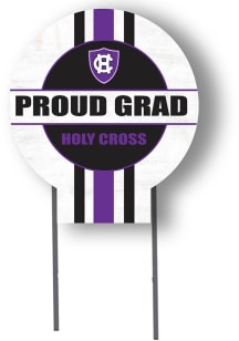 Holy Cross Crusaders KH Sports Fan 20x20 Circle Yard Sign with Stakes Proud Grad Yard Sign - White