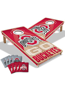 Red Ohio State Buckeyes Slogan 2x4 Corn Hole