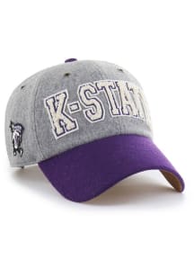47 Grey K-State Wildcats Block Clean Up Adjustable Hat
