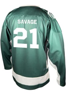 Red Savage  Mens Green Michigan State Spartans ROAD Design Hockey Jersey