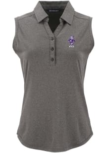 Womens K-State Wildcats Black Cutter and Buck Vintage Forge Eco Polo Shirt