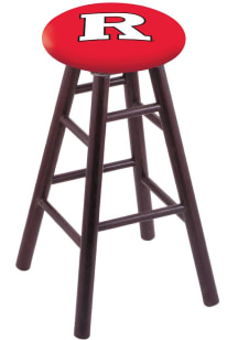 Brown Rutgers Scarlet Knights Round Cushion Oak Pub Stool