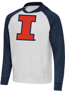 Mens Illinois Fighting Illini Navy Blue Antigua Full Front Urgent Hooded Sweatshirt