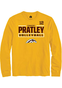 Cassidy Pratley Western Michigan Broncos Gold NIL Stacked Box Long Sleeve Player T Shirt