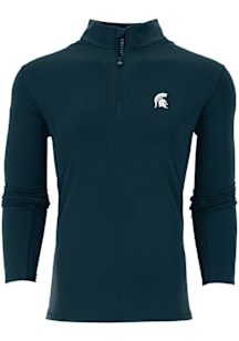 Greyson Michigan State Spartans Mens Green Tate Long Sleeve Qtr Zip Pullover