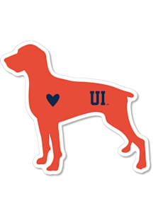 Orange Illinois Fighting Illini 3.5&quot; Standing Dog Rugged Stickers