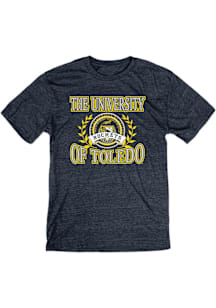 Blue 84 Toledo Rockets Navy Blue Golden Laurels Short Sleeve Fashion T Shirt