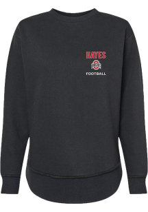 Zach Hayes Rally Womens Black Ohio State Buckeyes NIL Embroidered Crew Sweatshirt