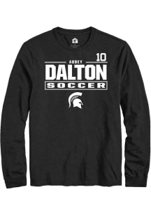 Abbey Dalton Mens Black Michigan State Spartans NIL Stacked Box Long Sleeve Player T Shirt