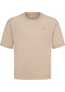 Levelwear Atlanta Braves Tan Signature Knit Register Short Sleeve Fashion T Shirt