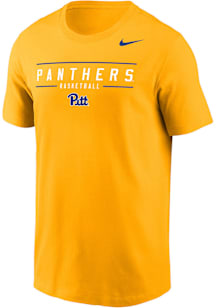 Nike Pitt Panthers Gold Mens Basketball DriFIT Short Sleeve T Shirt