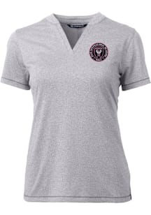 Cutter and Buck Inter Miami CF Womens Grey Forge Short Sleeve T-Shirt