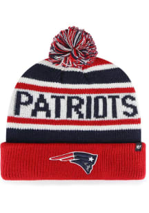 47 New England Patriots Navy Blue Hangtime Cuff Pom Youth Knit Hat