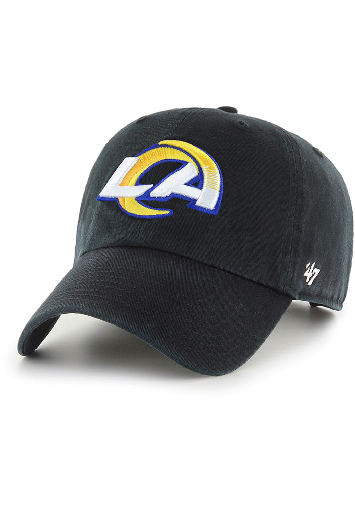 47 Los Angeles Rams BLACK Clean Up Adjustable Hat - 47000495