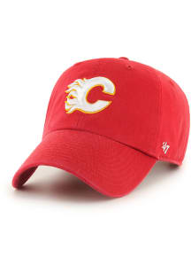47 Calgary Flames Clean Up Adjustable Hat - Red