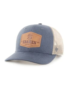 47 Seattle Kraken Rawhide Trucker Adjustable Hat - Navy Blue