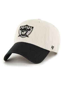 47 Las Vegas Raiders Historic Sidestep Clean Up Adjustable Hat - Ivory