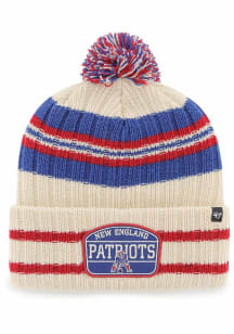 47 New England Patriots Natural Historic Hone Cuff Pom Mens Knit Hat