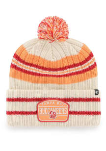 47 Tampa Bay Buccaneers Natural Historic Hone Cuff Pom Mens Knit Hat