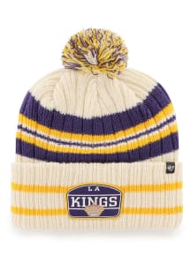 47 Los Angeles Kings Natural Vintage Hone Cuff Pom Mens Knit Hat
