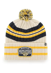 47 Nashville Predators Natural Hone Cuff Pom Mens Knit Hat