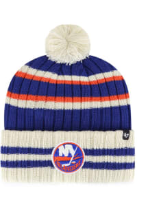 47 New York Islanders Blue Vintage No Huddle Cuff Pom Mens Knit Hat