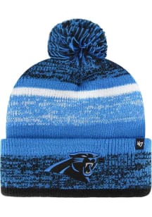 47 Carolina Panthers Blue Northward Cuff Pom Mens Knit Hat