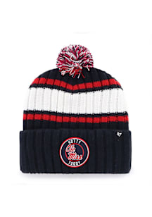 47 Ole Miss Rebels Navy Blue Plateua Cuff Pom Mens Knit Hat