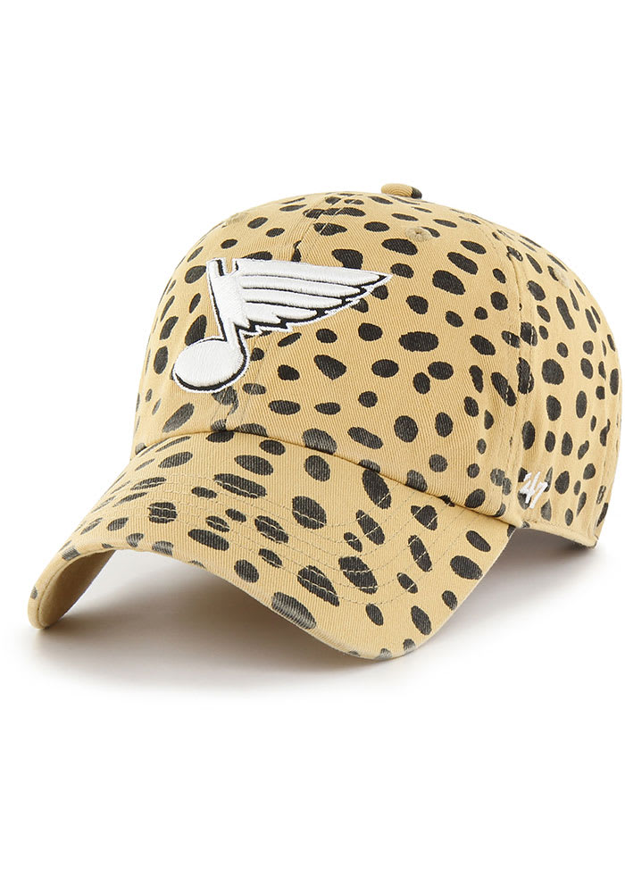 St Louis Blues 47 Womens KHAKI Cheetah Clean Up Adjustable Hat