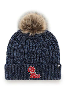 47 Ole Miss Rebels Navy Blue Meeko Cuff Pom Womens Knit Hat