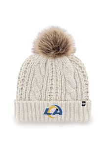 47 Los Angeles Rams White Meeko Cuff Pom Womens Knit Hat