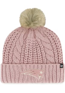47 New England Patriots Pink Meeko Cuff Pom Womens Knit Hat
