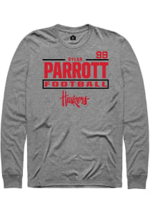 Dylan Parrott Rally Mens Graphite Nebraska Cornhuskers NIL Stacked Box Tee