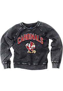 Wes and Willy Louisville Cardinals Youth Black Vintage Arch Long Sleeve Crew Sweatshirt