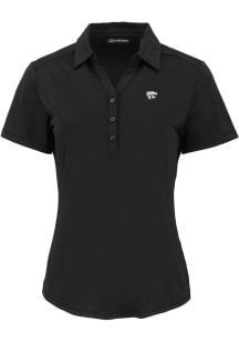 Womens K-State Wildcats Black Cutter and Buck Forge Eco Polo Short Sleeve Polo Shirt