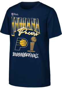 Indiana Pacers Youth Navy Blue 2025 Finals Participant Bold Short Sleeve T-Shirt