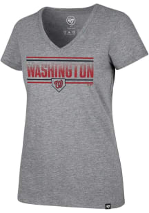 47 Washington Nationals Womens Grey Double Dazzle Short Sleeve T-Shirt