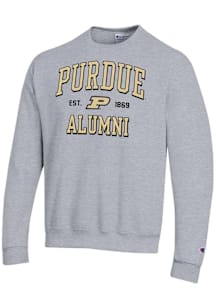 Champion Purdue Boilermakers Mens Grey Est Alumni Powerblend Long Sleeve Crew Sweatshirt