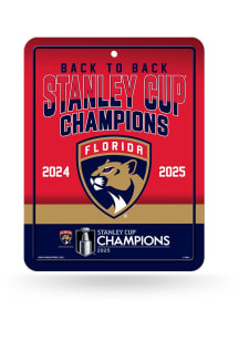 Florida Panthers 2025 Stanley Cup Champions Metal Parking Sign - Red