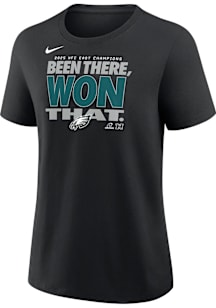 Nike Philadelphia Eagles Womens Black 2025 Division Champions Short Sleeve T-Shirt