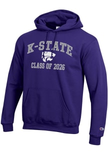 Mens K-State Wildcats Purple Champion Font Class of 2026 Powerblend Hooded Sweatshirt
