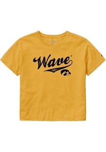 Iowa Hawkeyes Womens Gold Wave Short Sleeve T-Shirt