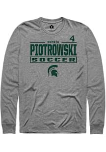 Sophia Piotrowski Michigan State Spartans Graphite NIL Stacked Box Long Sleeve Player T Shirt