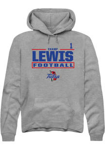 Champ Lewis Rally Mens Graphite Tulsa Golden Hurricane NIL Stacked Box Player Hood