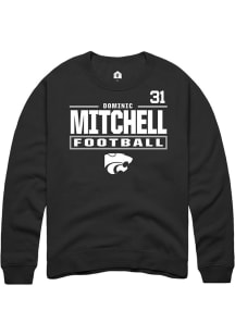 Dominic Mitchell Rally Mens Black K-State Wildcats NIL Stacked Box Player Crew