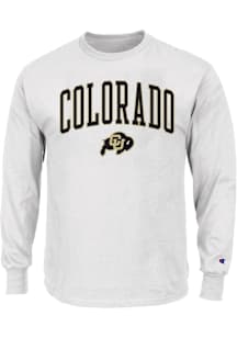 Colorado Buffaloes Mens White Arch Over Logo Big and Tall Long Sleeve T-Shirt