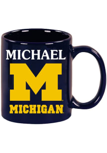 Navy Blue Michigan Wolverines 11 oz MICHAEL Ceramic Mug